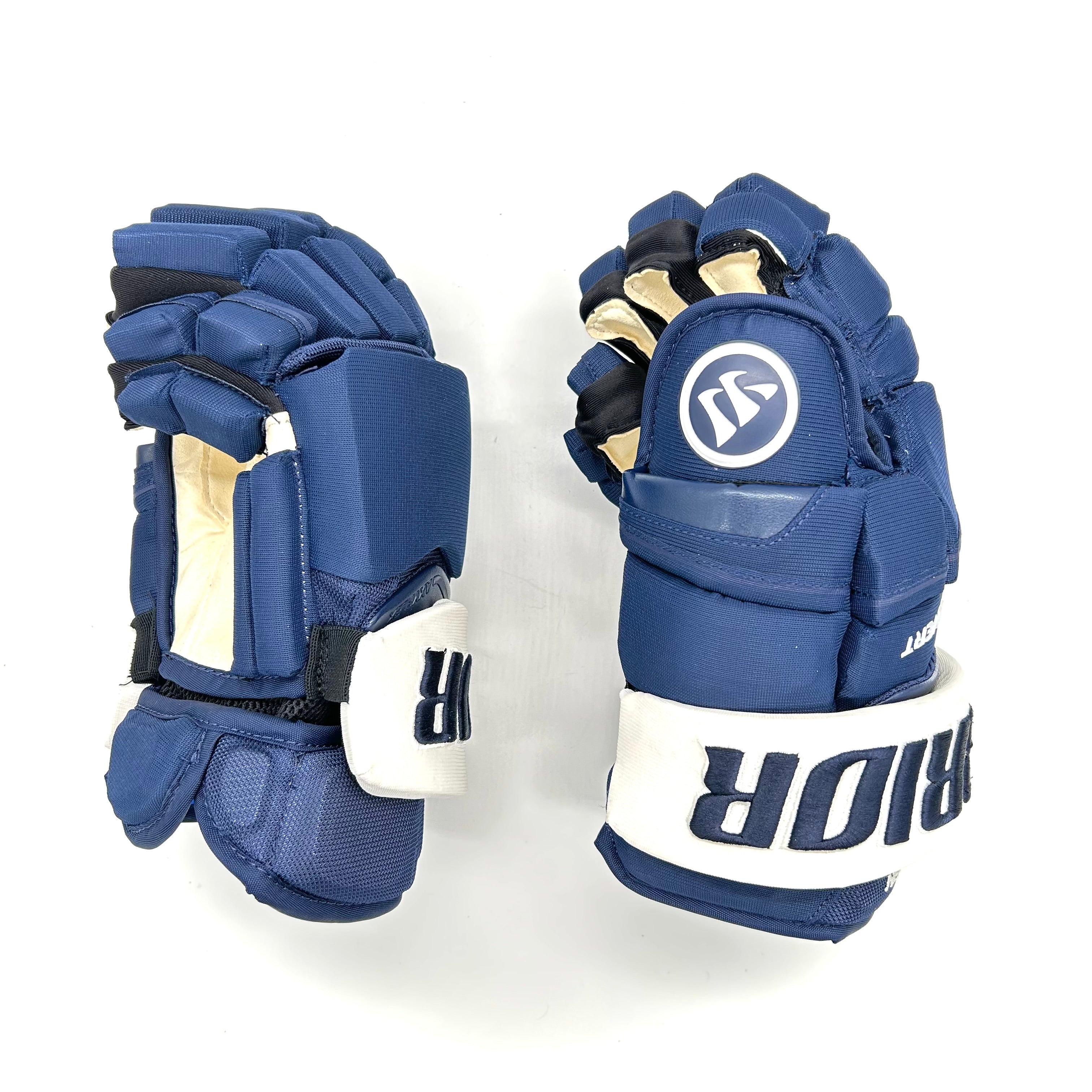 Warrior Covert QRE - Gant NHL Pro Stock - Denis Malgin (bleu marine/blanc)